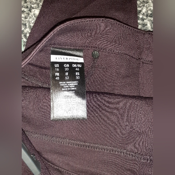 NWT! LIVERPOOL JEANS COMPANY JACQUELINE SKINNY PANT DARK PURPLE SIZE 16/33 - Picture 13 of 14